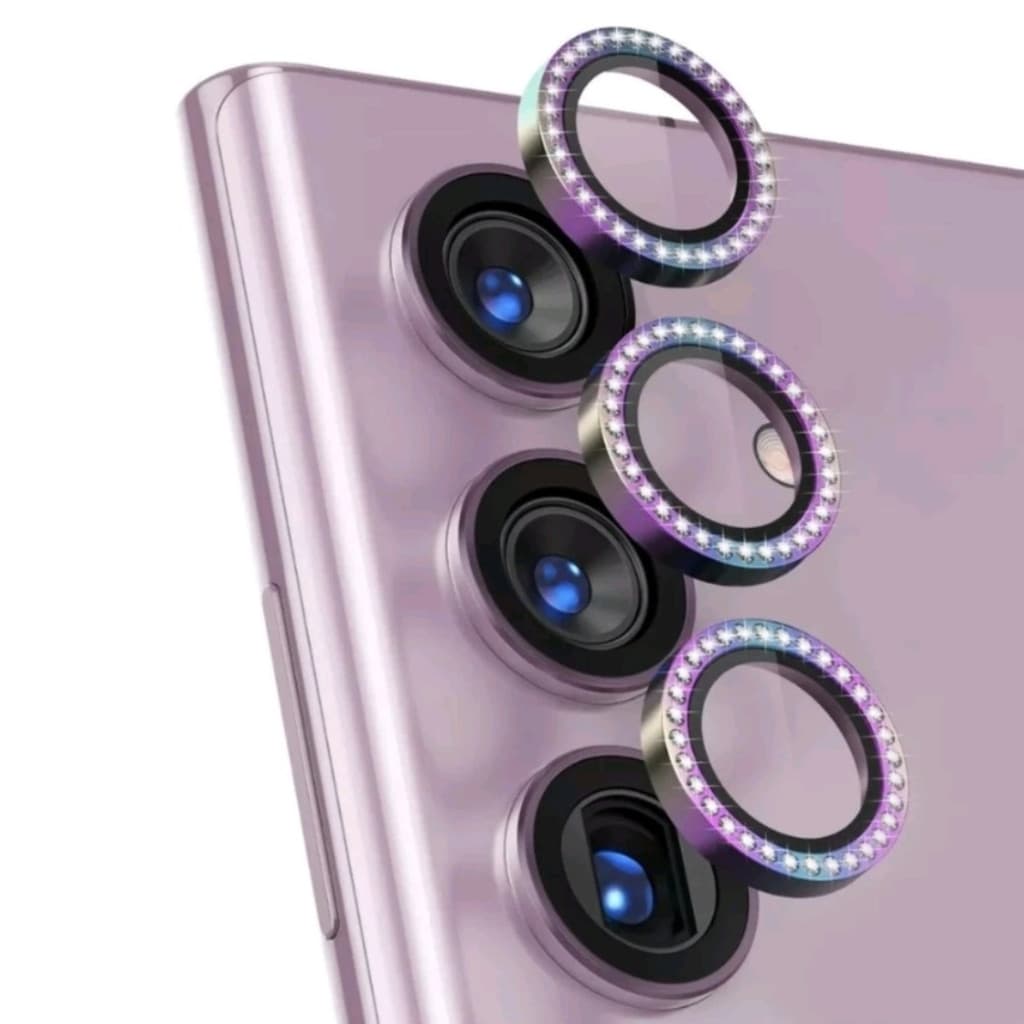 Película Proteção Lente Câmera pedras Strass diamante brilho fosca para s24 s24plus s24fe s24ultra