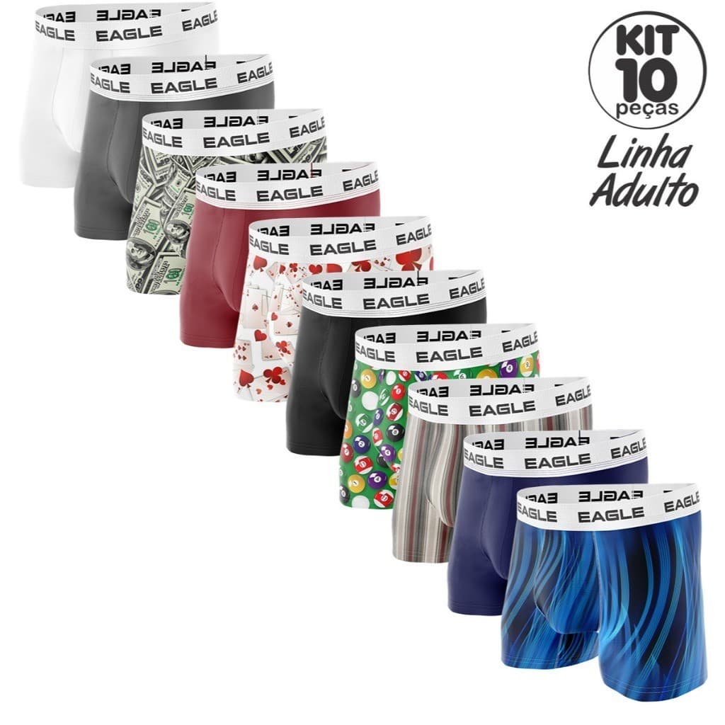 KIT 10  CUECAS BOX BOXER  QUALIDADE E PREÇO BAIXO - SORTIDO