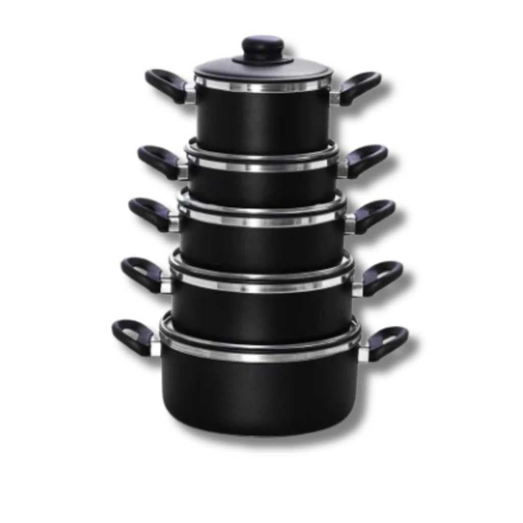 Jogo Kit De Panela Alumínio 5 Peças Alumínio Grosso