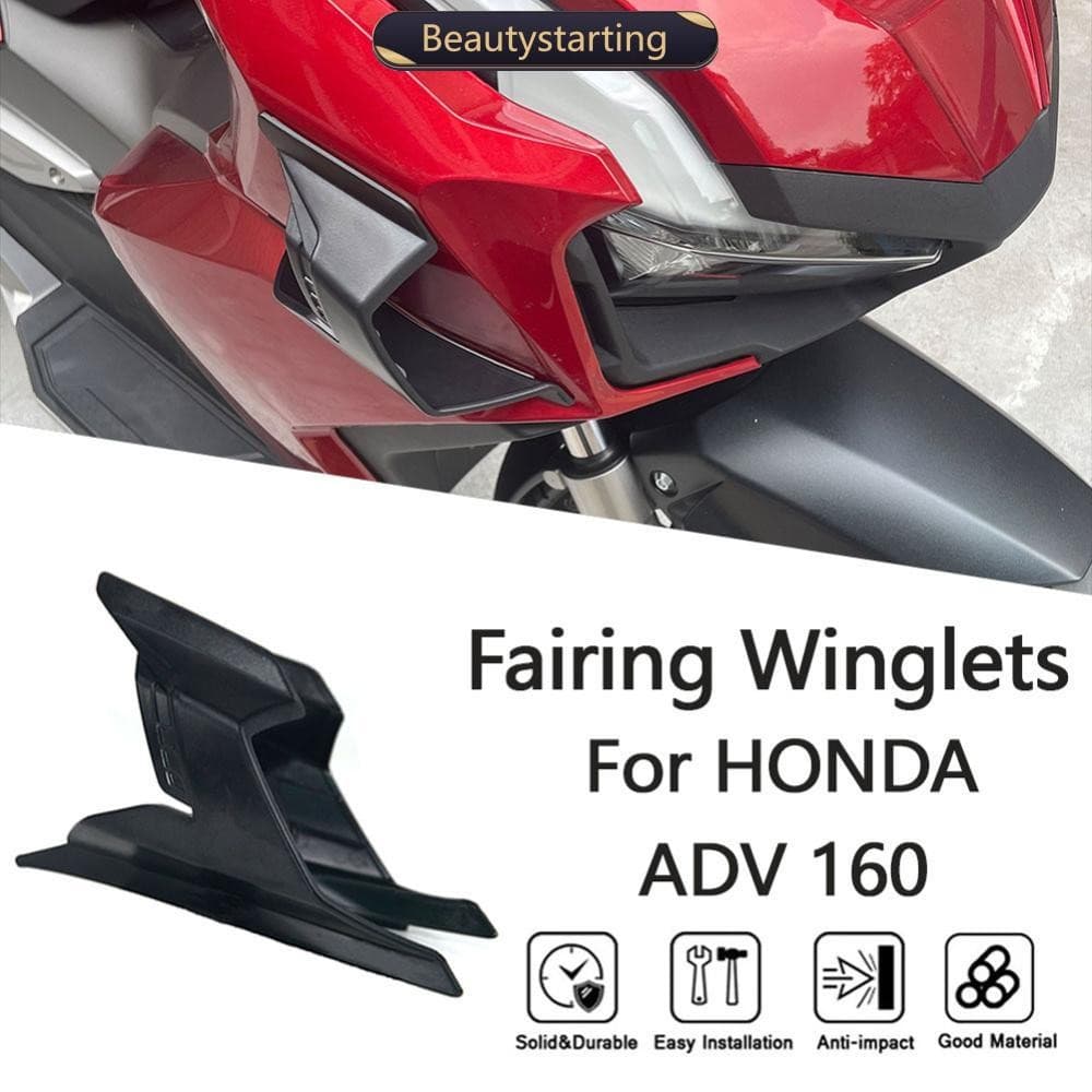 BEAUTYSTARTING 2 Pcs Motocicleta Aerodinâmica Carenagem Winglet ABS Spoiler Modelos Compatível Lateral Para Honda ADV160