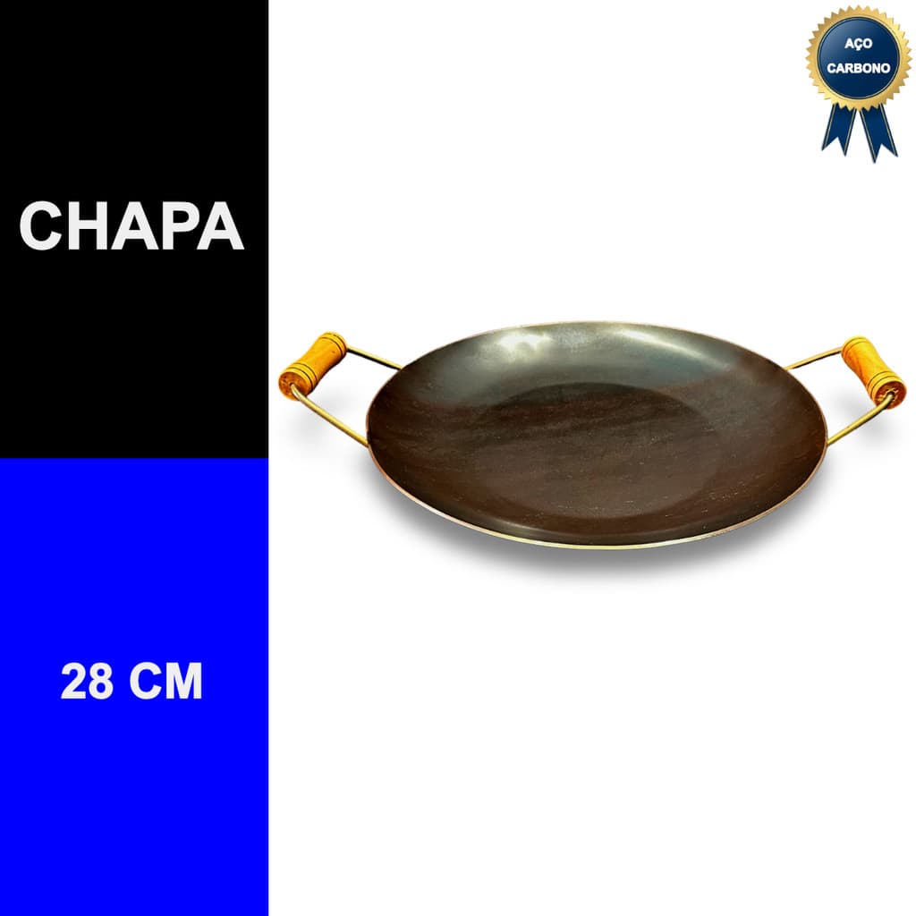 Disco de Arado Tacho Chapa Arredondada Aço com Cabo - 28cm