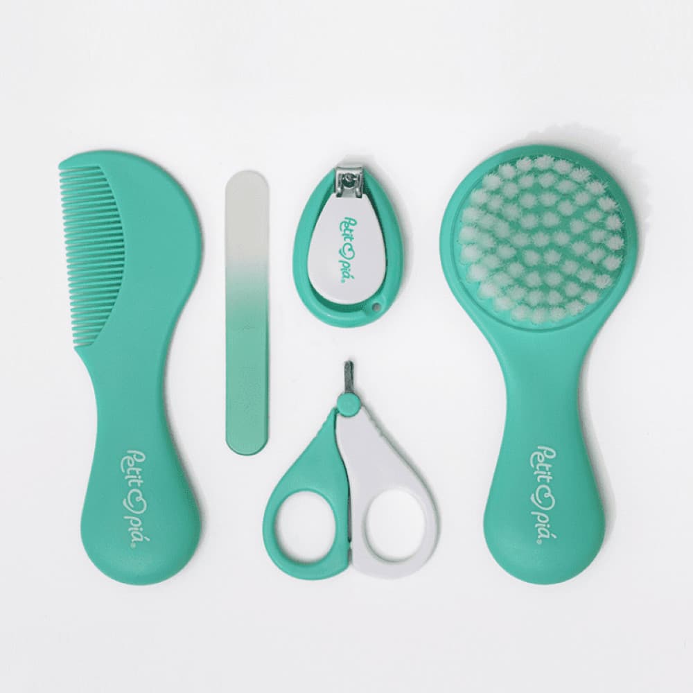 Kit De Cuidados E Higiene Do Bebê 5 Peças Verde Petit Piá