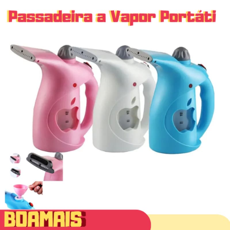 Passadeira a Vapor Portátil 110v, Ferro de Roupas Rosa 800W – Tira Amassos Compacta e Eficiente