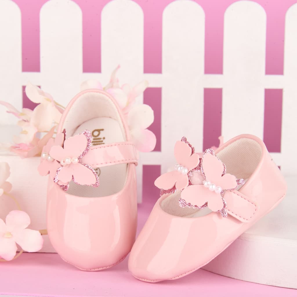 Sapatilha Infantil De Menina Bebe Fashion Enfeite Borboleta 13 ao 18