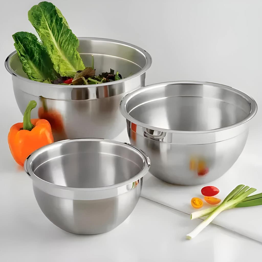 Tigelas Mixing Bowl INOX 30/28/26/22/20/18/14cm Multiuso Profissional - Kehome / Cozinha / Utensílio