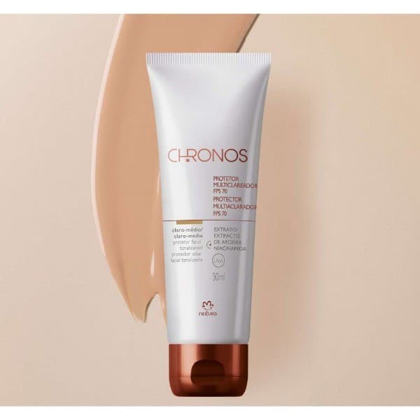 Natura Creme Protetor Clareador Fps 70 Chronos Leve Médio 50ml