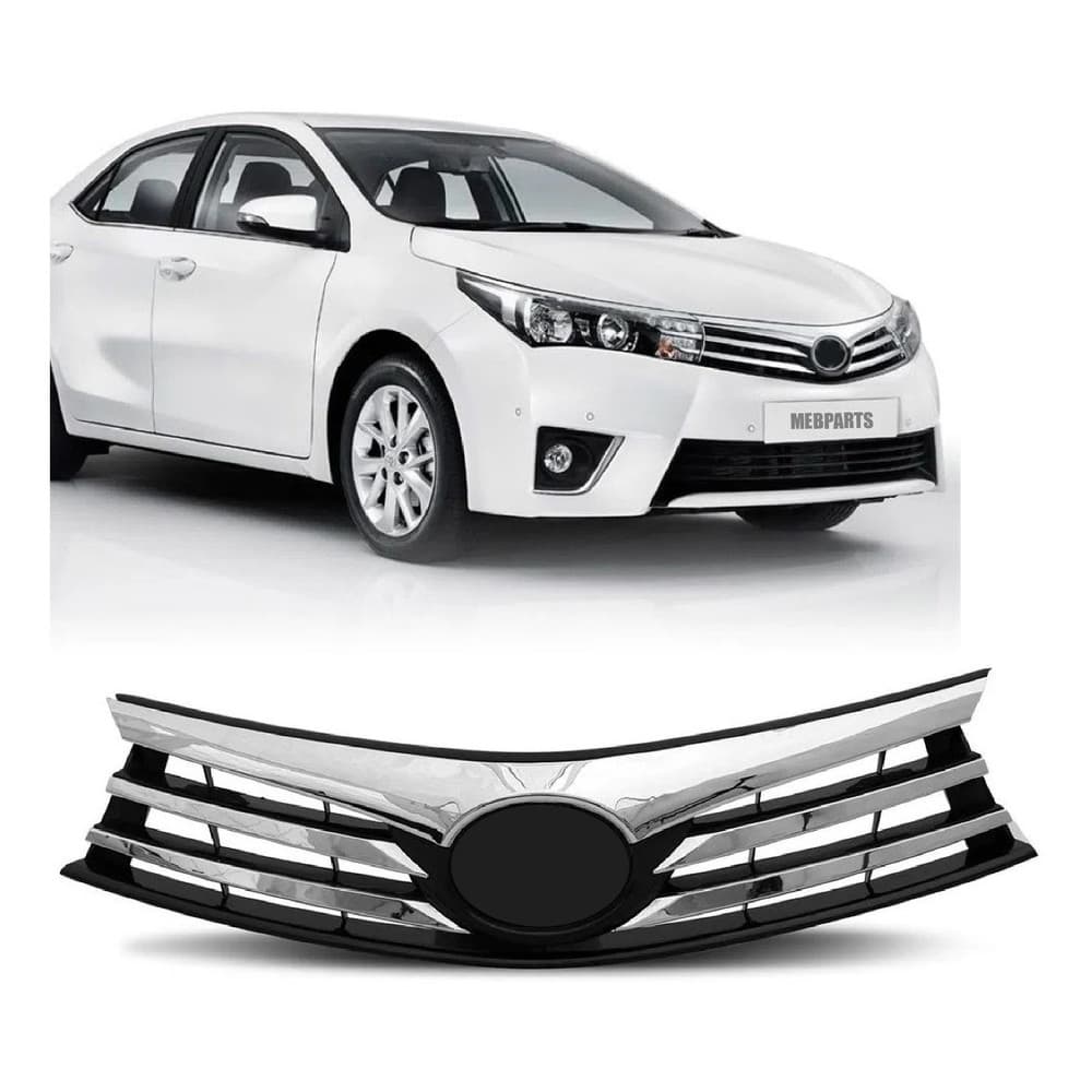 Grade Frontal Preta E Cromada Toyota Corolla 2015 2016 2017