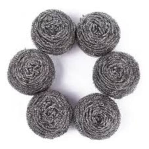 Esponja limpeza pesada aço inox c 6 peças 15g cada