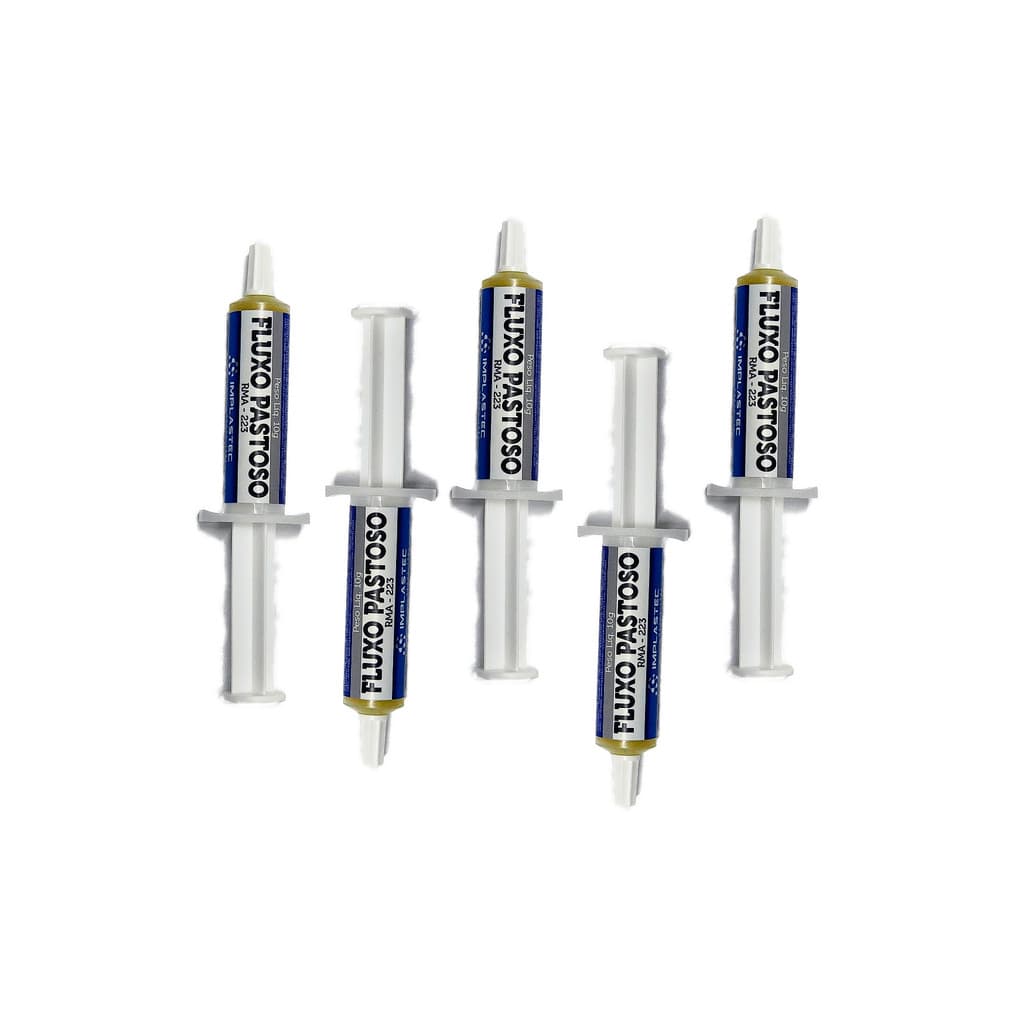 5 x Seringa de 10G de  Fluxo Pastoso   Implastec Rm-223