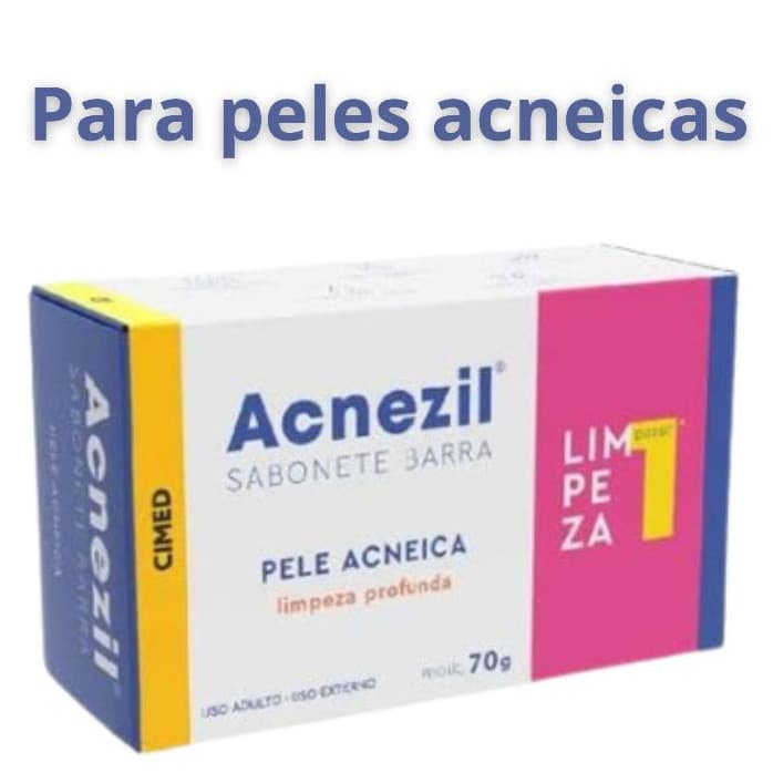 SABONETE EM BARRA para peles com CRAVOS, ESPINHAS 70g ACNEZIL limpeza profunda