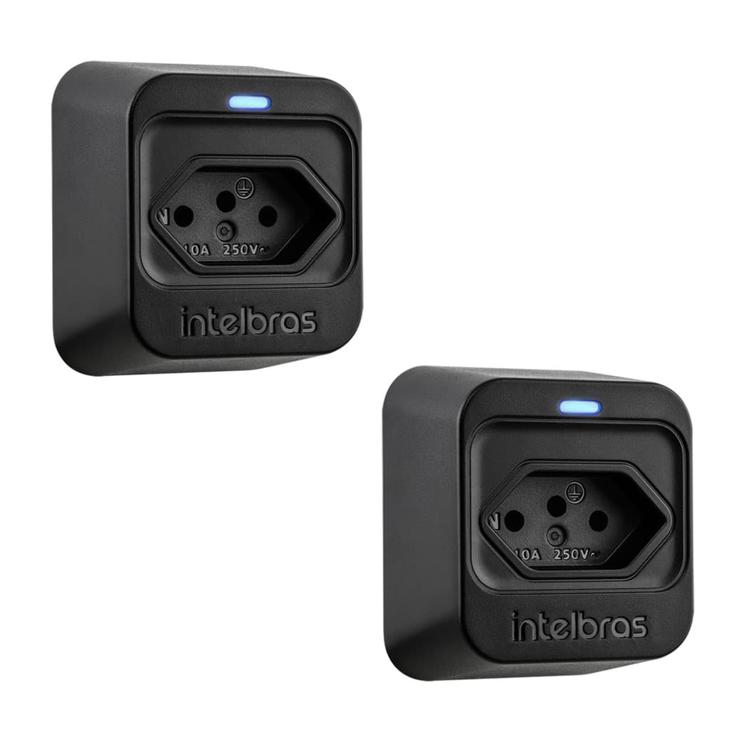 Kit 2 tomada De Proteção contra curto Intelbras Eps 301 Preto