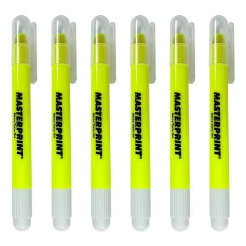Caixa Caneta Marca Texto Gel Amarelo Masterprint 6 Unidades
