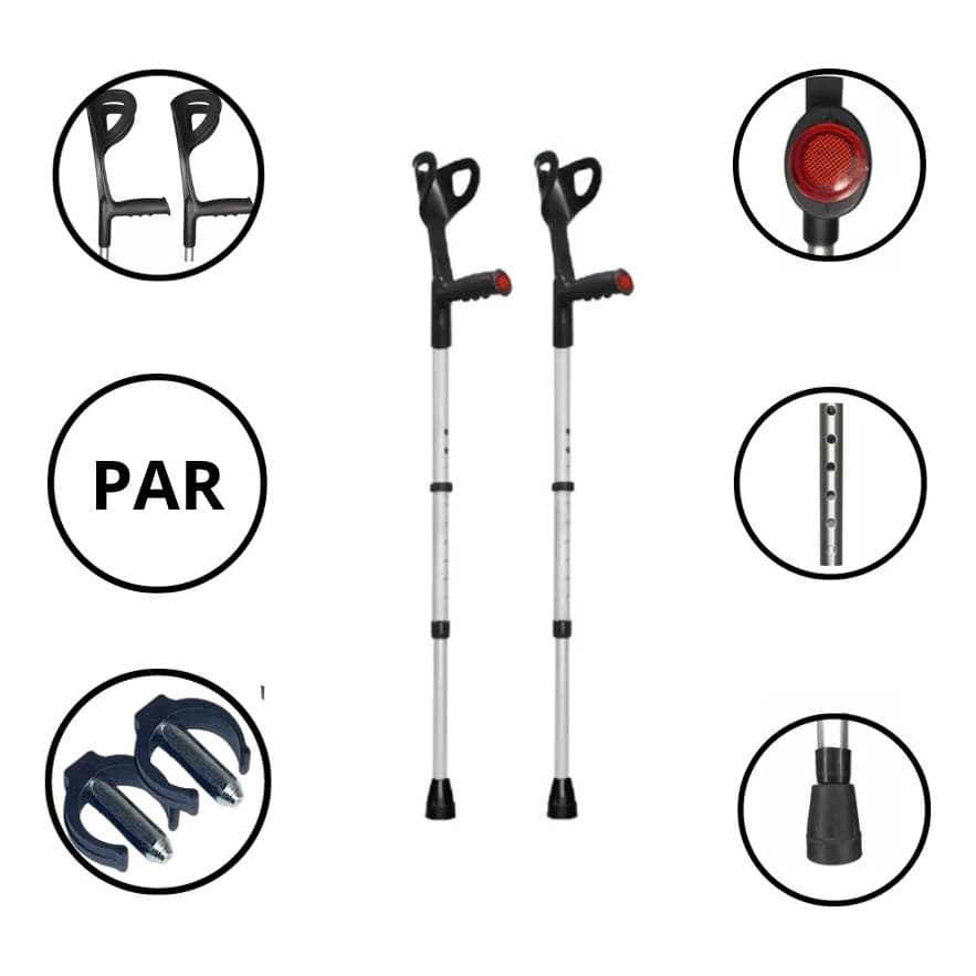Muleta Ortopédica Canadense Auxiliar Par Take Care 120 Kg