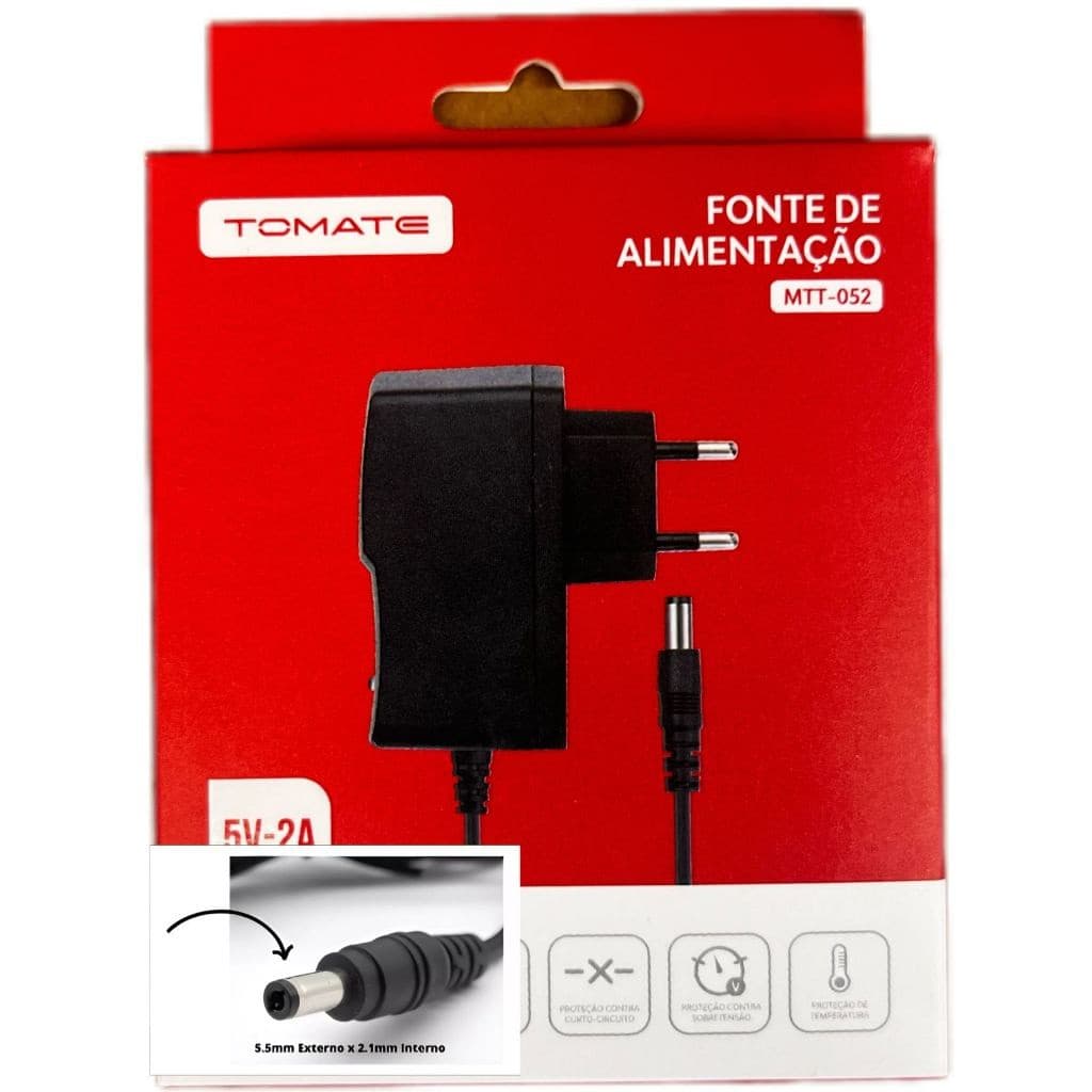 fonte de energia alimentaçao bivolt 5v 2a para tv box 2A Original Tomate