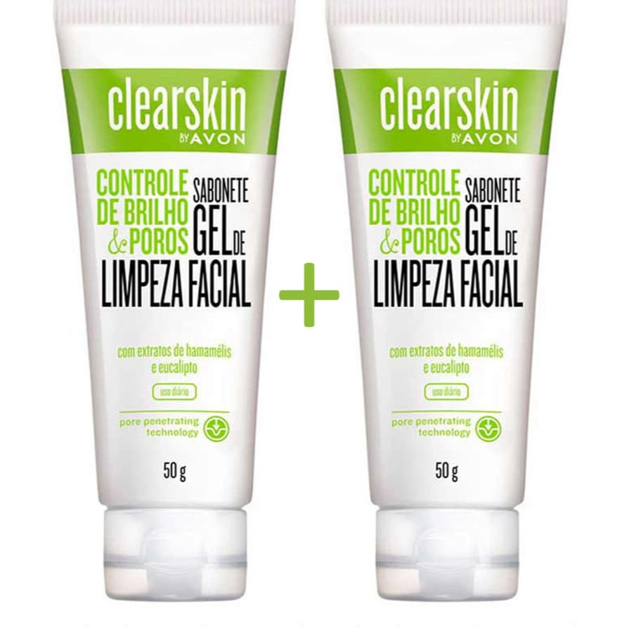 kit Com 2 Sabonetes Gel de Limpeza Facial Avon Clearskin 50g cada