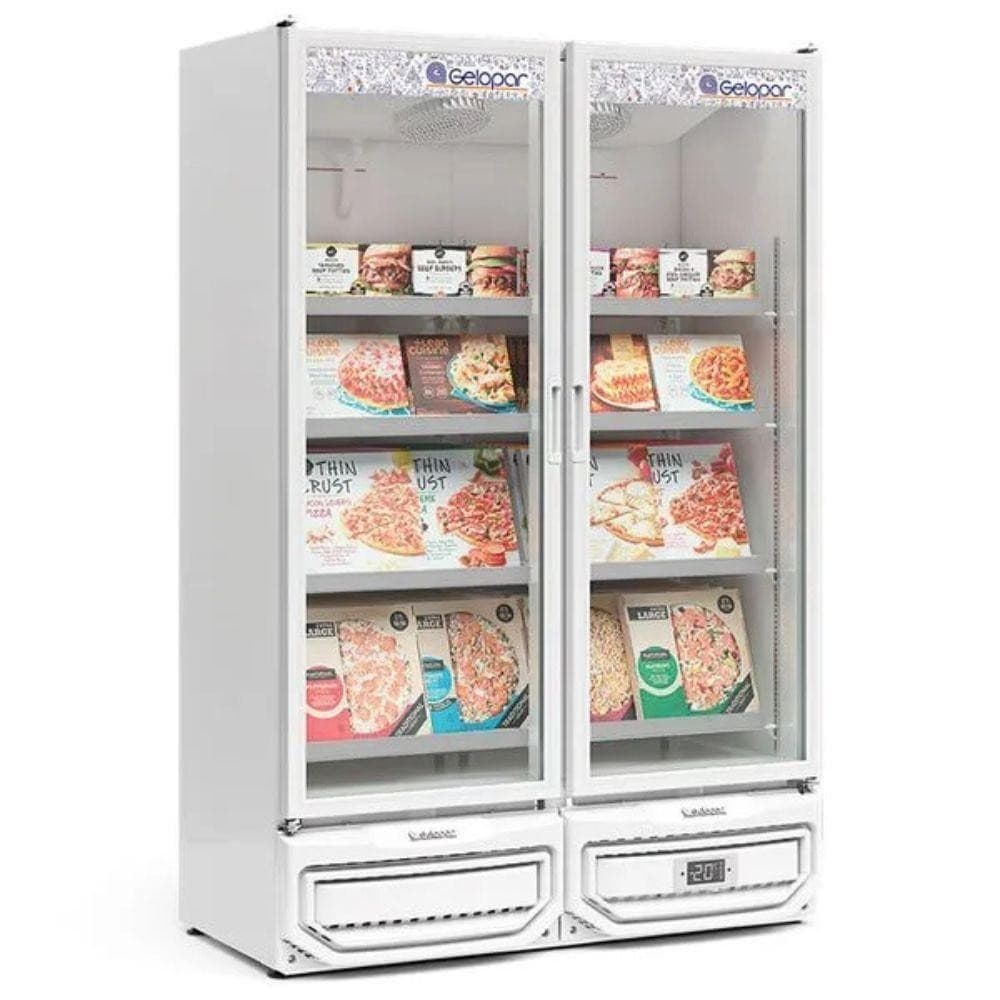 Freezer Expositor Vertical 2 Portas Gcvc950el Branco Gelopar 220V Expositor 957 Litros Branco 220V