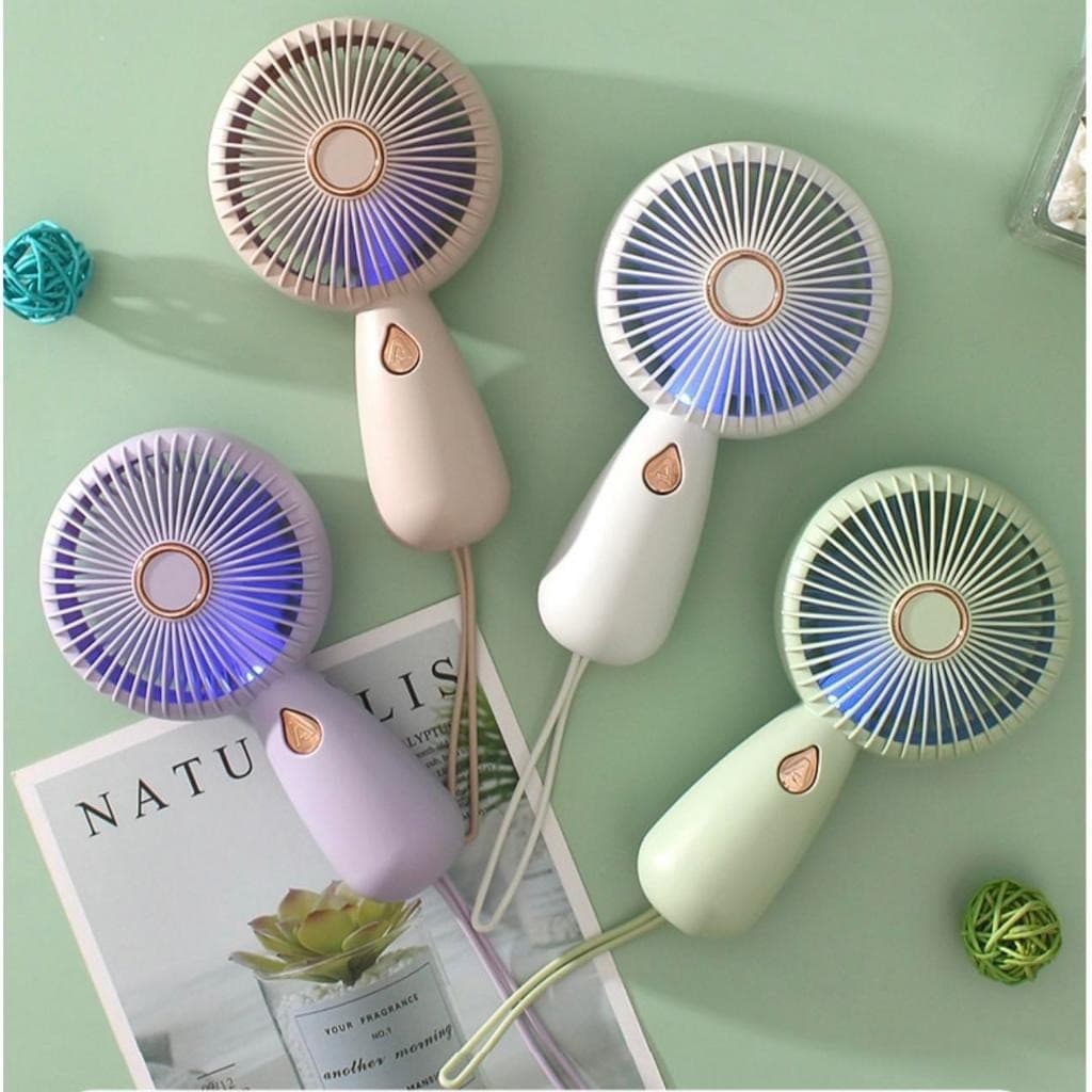 Mini Ventilador Portátil com Luz LED – Compacto, Moderno e Ideal para o Verão