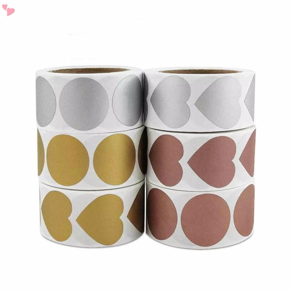 300 Unidades/Rolo Adesivos Para Raspar De 1 Polegada , Cartões Autoadesivos , Etiquetas Adesivas Redondas Douradas E Ros