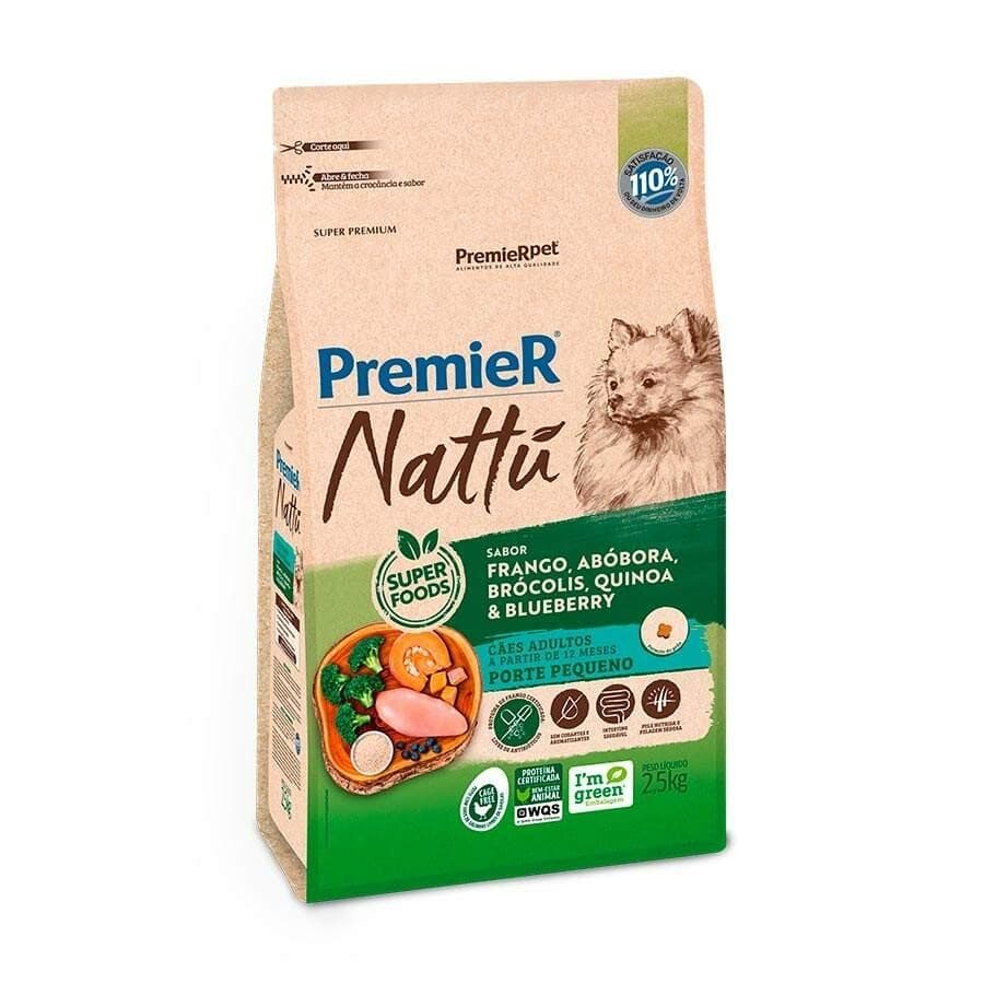 Ração Nattu Cães Adultos pp Abóbora 2,5kg