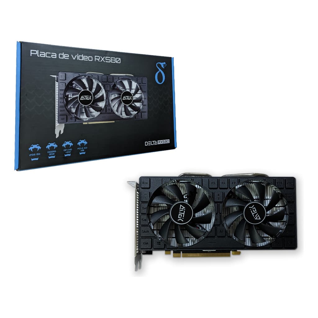 🔥 Placa de Vídeo RX 580 8GB DDR5 256 Bit Delta – Potência e Desempenho para Gamers! 🔥