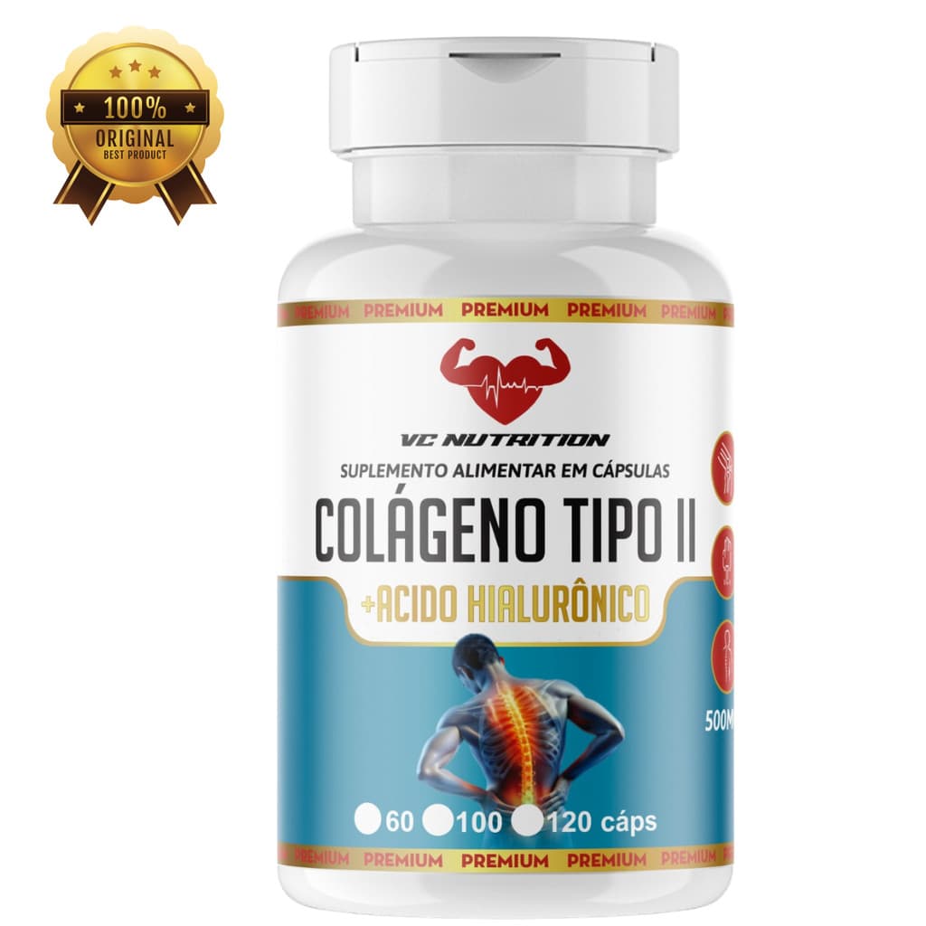 Colágeno Tipo II + Ácido Hialurônico 120 Cáps – Articulações