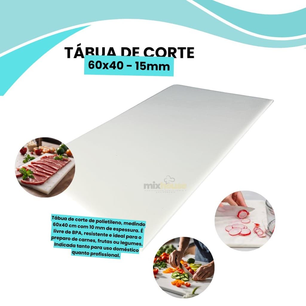 Tábuas De Corte 60x40 15MM Profissional Polietileno Antibacteriana Carnes 100x40 50x30 40x25 30x25