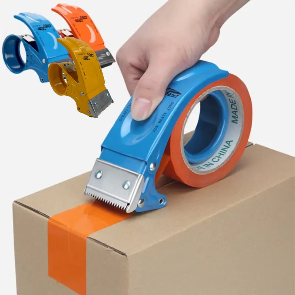 Aplicador de Fita Adesiva Manual Metálico Profissional – Suporte para Durex Largo Empacotamento de Caixas