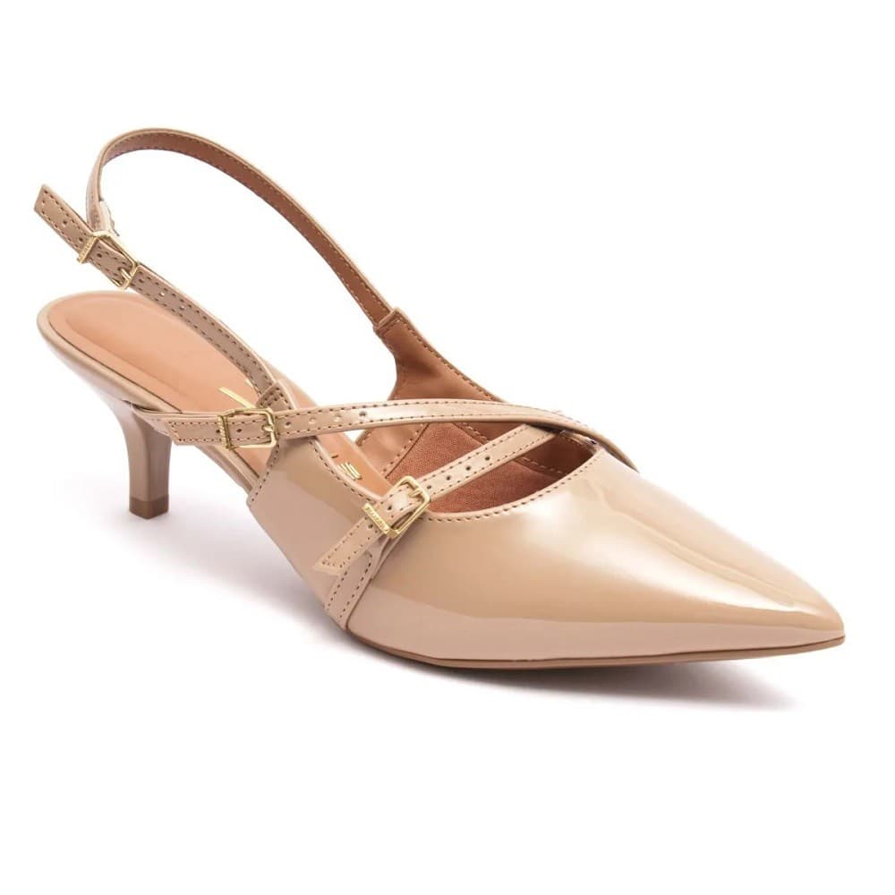 Sapato Scarpin Fem Vizzano Verniz Slingback Bege 1122.885