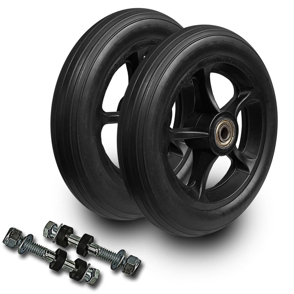 Rodinha Dianteira Preta Aro 6 Para Cadeira De Rodas (par)