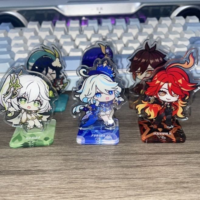 6 Pçs/Set Modelos de Placa de Mesa de Jogo Focalors Furina de Fontaine Nahida Mavuika Pyro Archon Morax Beelzebul Barbat