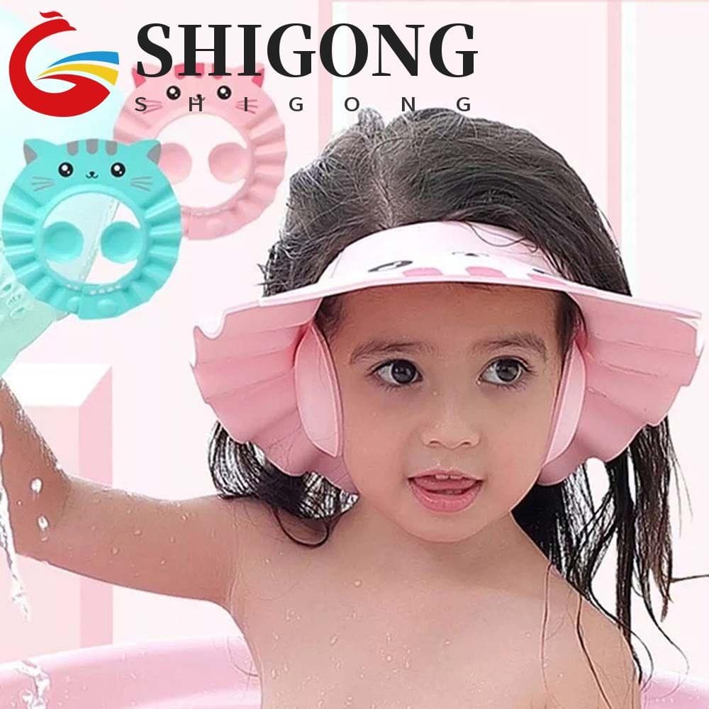 SHIGONG Crianças Chapéu De Banho Ajustável À Prova Dwaterproof Água Proteção De Ouvido Evitar No Infantil Shampoo Boné