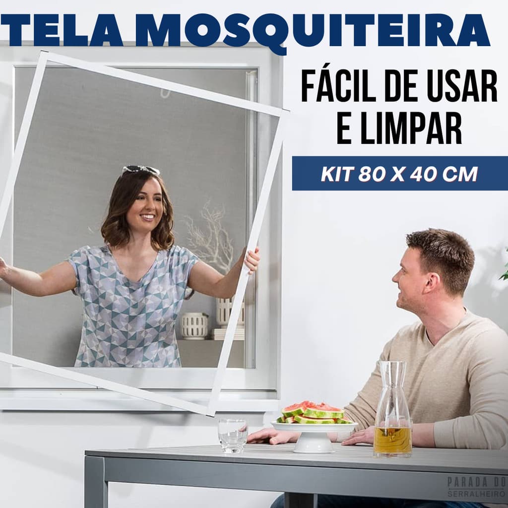 Tela Mosquiteira com Moldura de Alumínio – Kit Completo Sob Medida Fácil Instalação Contra Insetos