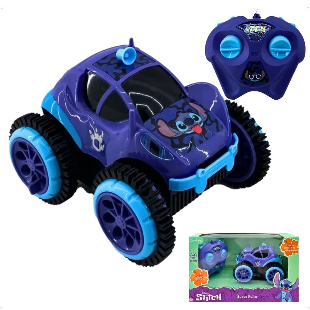 Carrinho De Controle Remoto Disney Stitch Space Roller Candide 3251