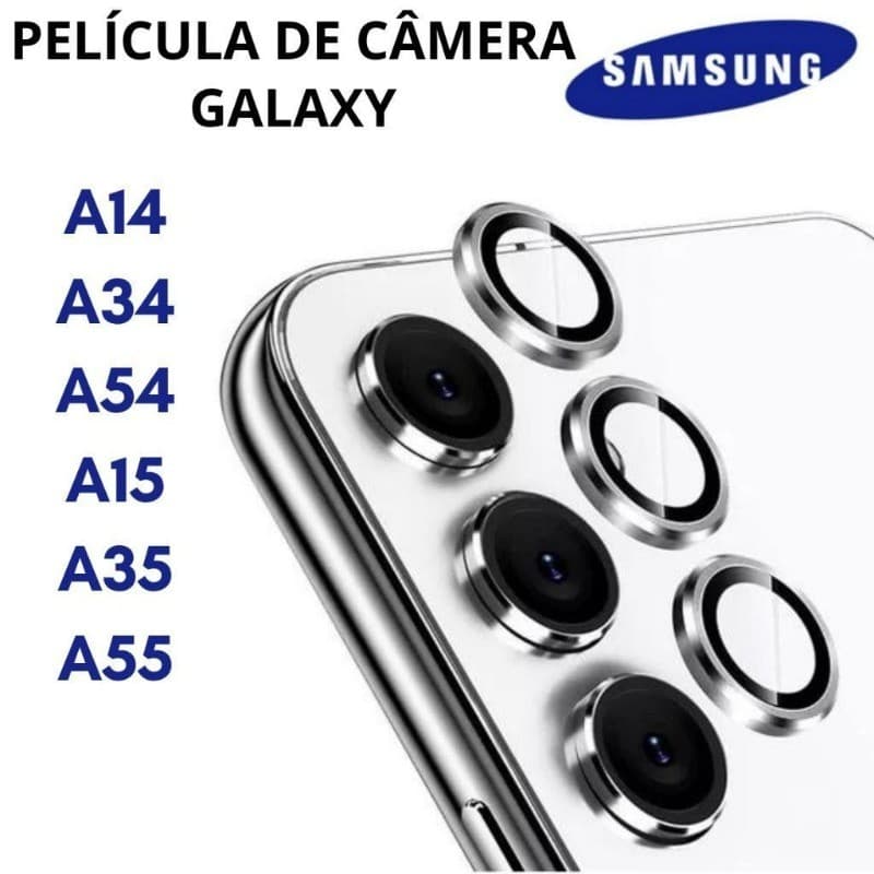 Kit (3 Peças) Película De Câmera Lisa CD Samsung A14/ A24/ A34/ A54/ A15/ A35/ A55