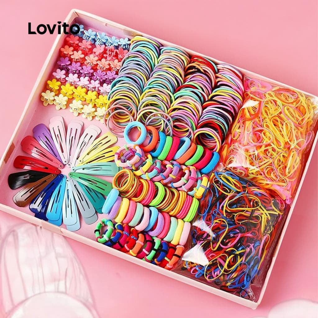 Lovito Grampos De Cabelo Multicoloridos Fofos E Lisos De Cor Macaron Para Bebês E Crianças LCS09C9050