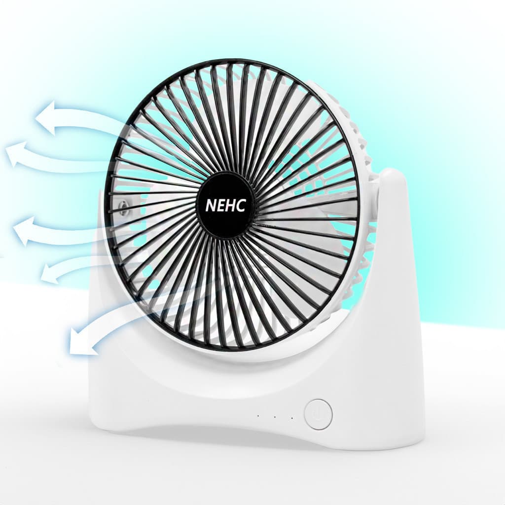 Mini Ventilador Portátil USB Recarregável De Mesa 3 Nivei de Velocidades