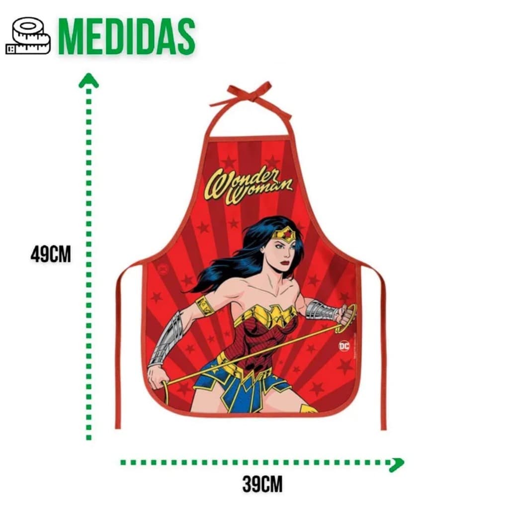 Avental Infantil Escolar Modelos Variados Mulher Maravilha