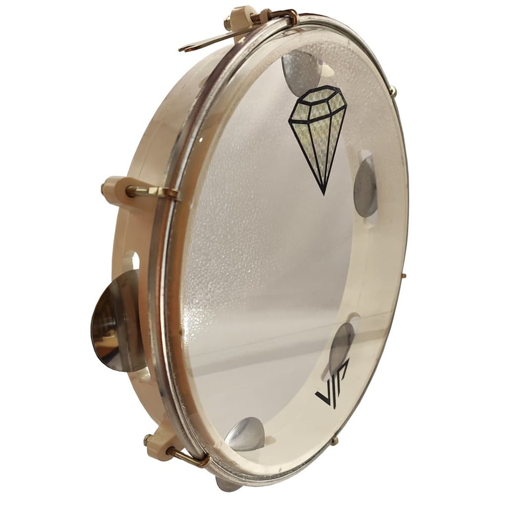 Pandeiro Profissional Vip 10 Cristal Diamante Holografico