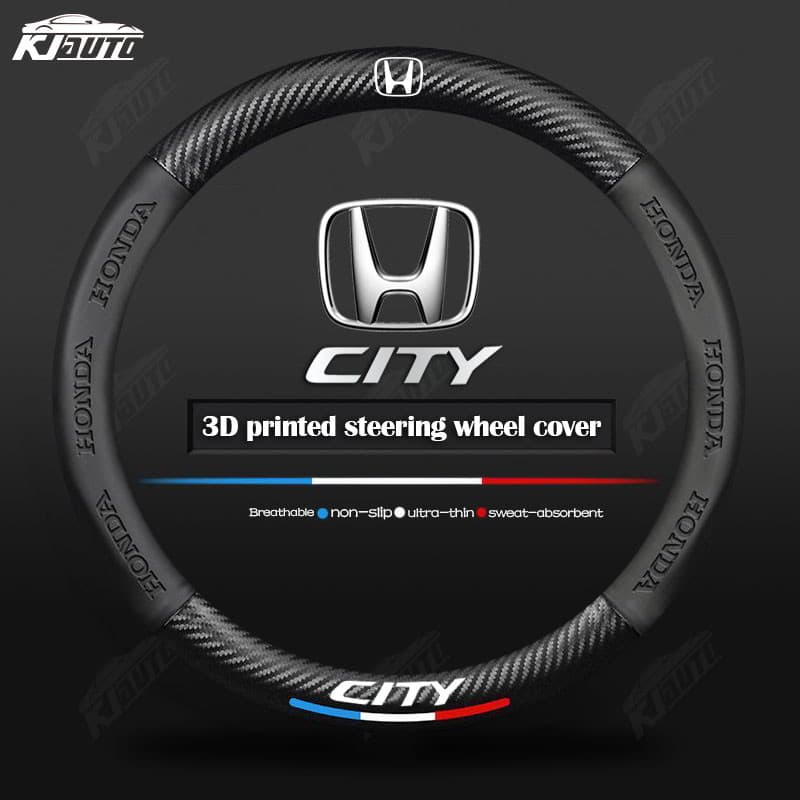 Capa De Volante De Fibra De Carbono De Couro De Luxo Honda City Confortável E Antiderrapante Acessórios Interiores De Ca