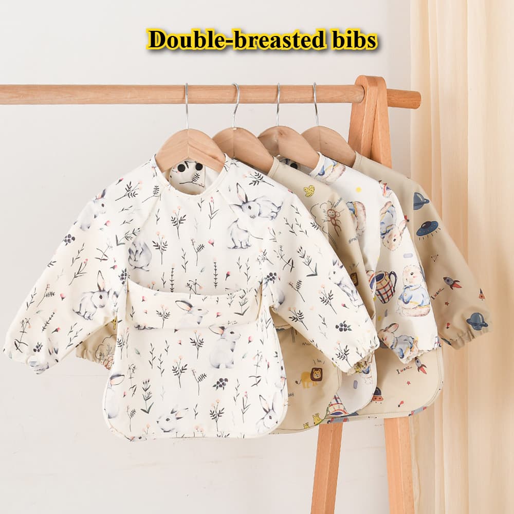 Nova Cor Bebê Bata Comendo Babador Trespassado Macio E Confortável PU Impermeável Avental anti-Sujo Criança Refeição Bol