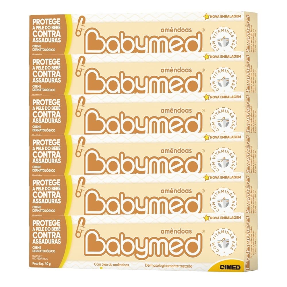 Kit 6 und Pomada Babymed Amêndoas 40g