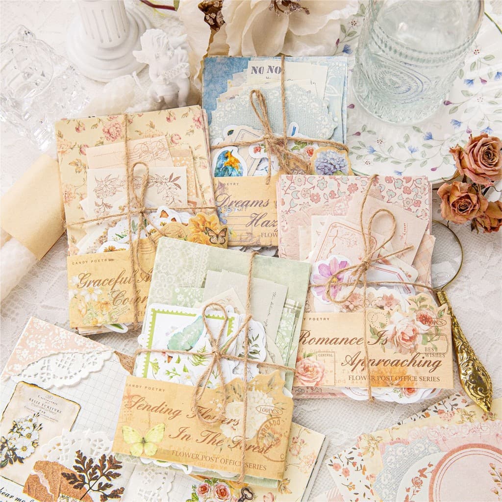 100 Peças Papel Para Scrapbook Tema Flora Scrapbooking Artesanato Vintage Lixo Diário Suprimentos Nautral Decorativo Suc