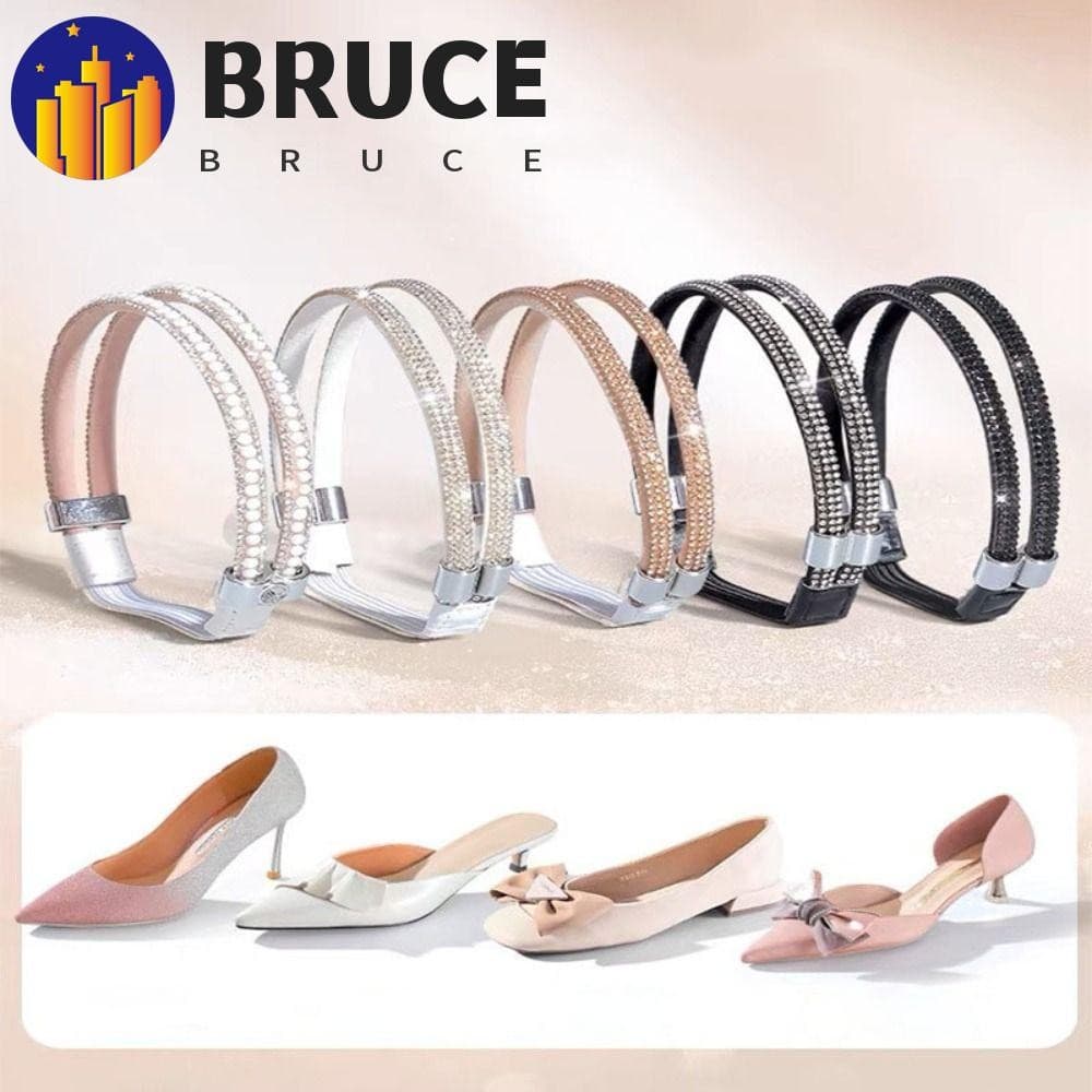 Correias De Fixação Elásticas BRUCE , Tiras Antiderrapantes Cadarços De Salto Alto Da Moda , Femininos De Strass Seguros