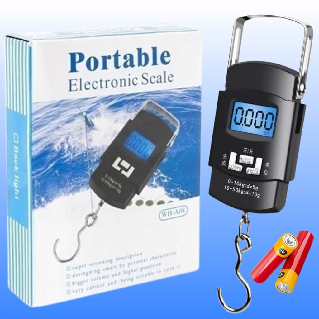 Balança Portátil Para Mala de Bagagem Pescaria Pesa Peixe Multi Funções Compacta