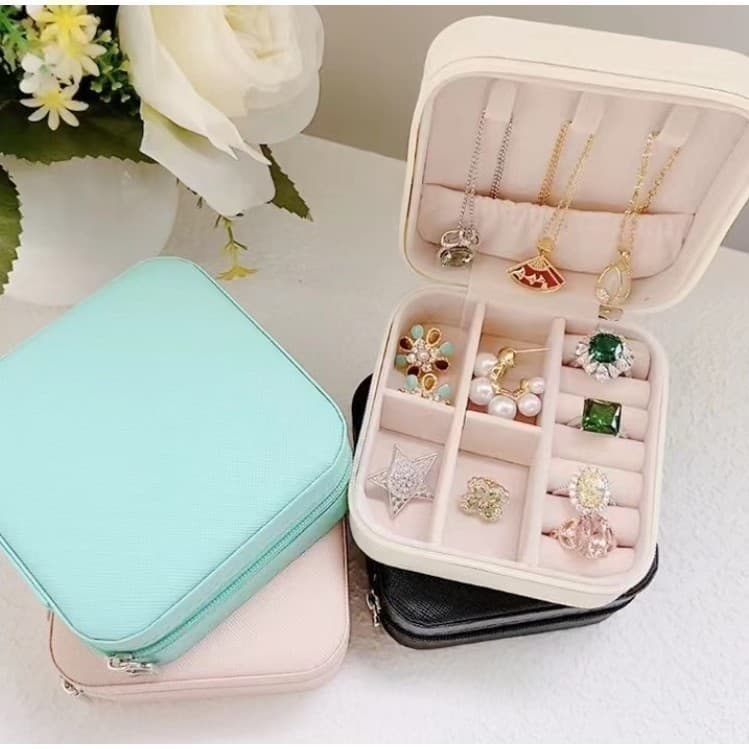 KIT 1/2/3/4 PCS Porta Joia De Bolsa Para Viagem Portátil caixa de armazenamento bolsa anel colar Bom Presente-INLIS ANA