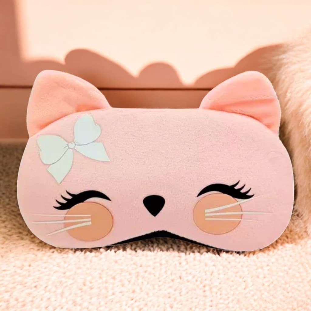 Máscara De Dormir Tapa Olhos Descanso Bolsa Gel Gato