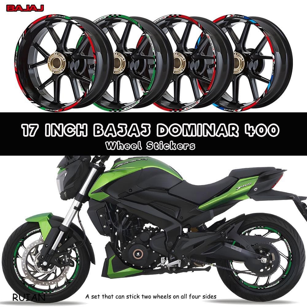 Para Bajaj Motocicleta Roda mags Adesivos 17 Polegada Dominar 400 Aro Decorativo Reflexivo Decalques À Prova Dwaterproof