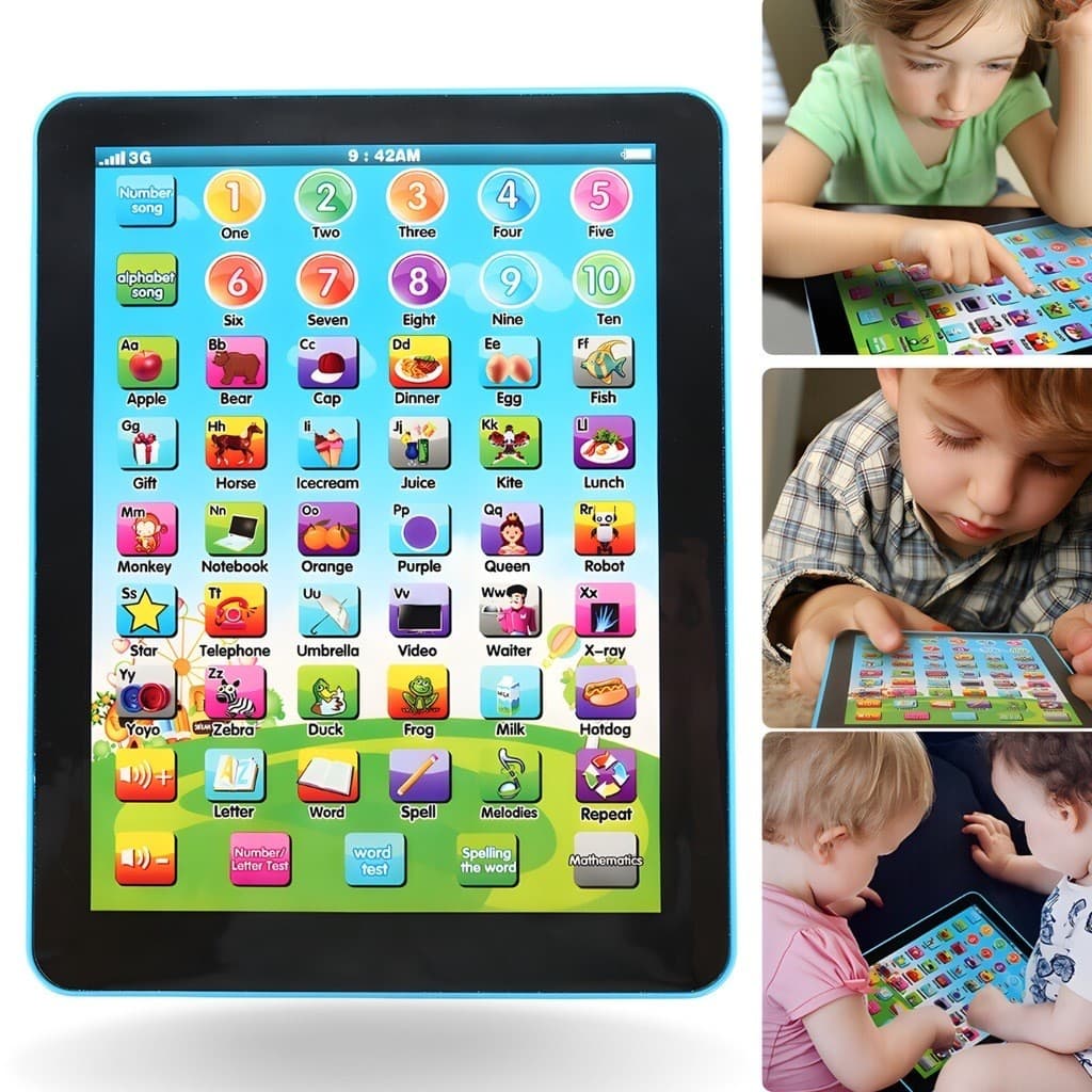 Kit1/2Tablet Interativo Infantil Bilíngue Educativo Brinquedo De Crianças Educativo Menino E Menina