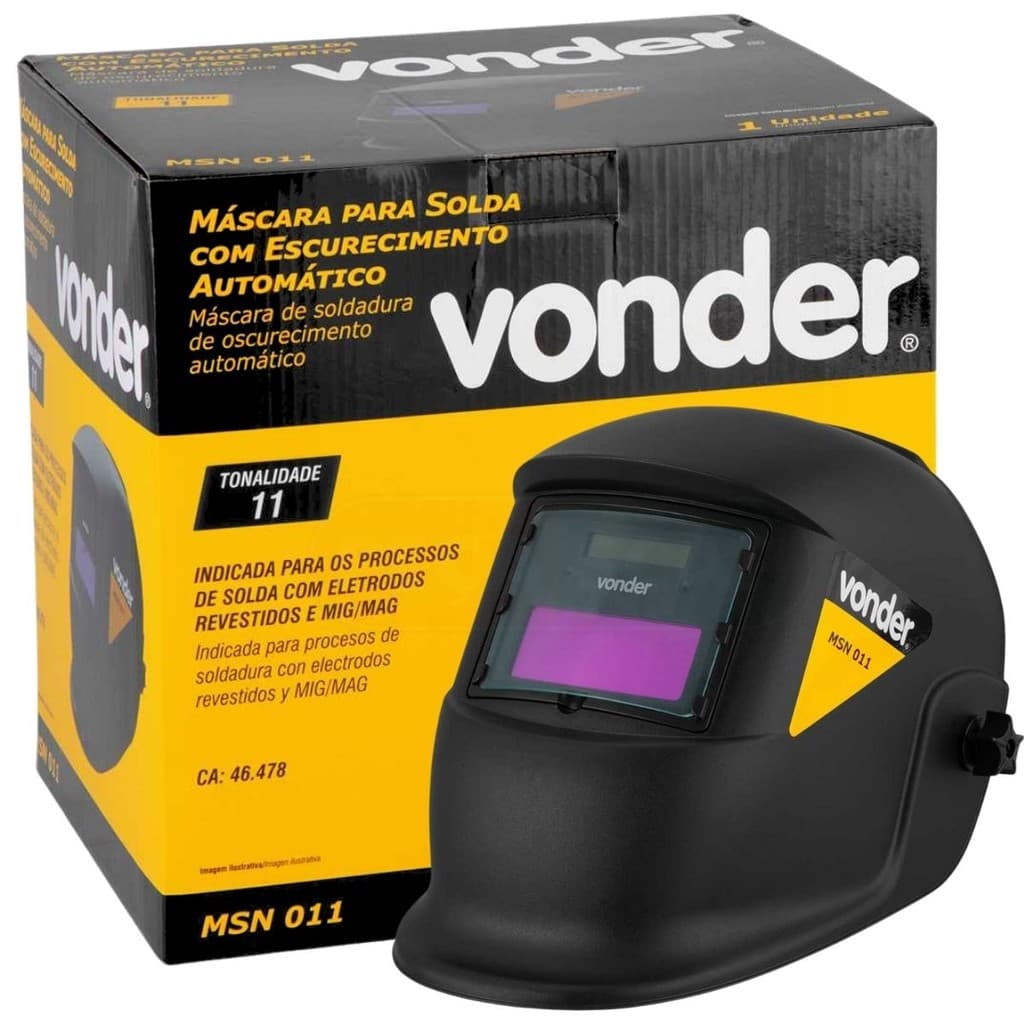 Máscara De Solda Escurecimento Automático MSN011 para MIG, MAG - Vonder