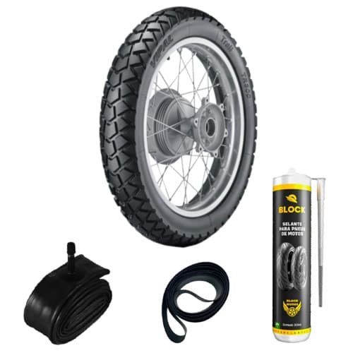 Pneu XLR 125 / XL 125 S 110/80-18 58p Tr300 Vipal + Câmara + Cinta + Selante